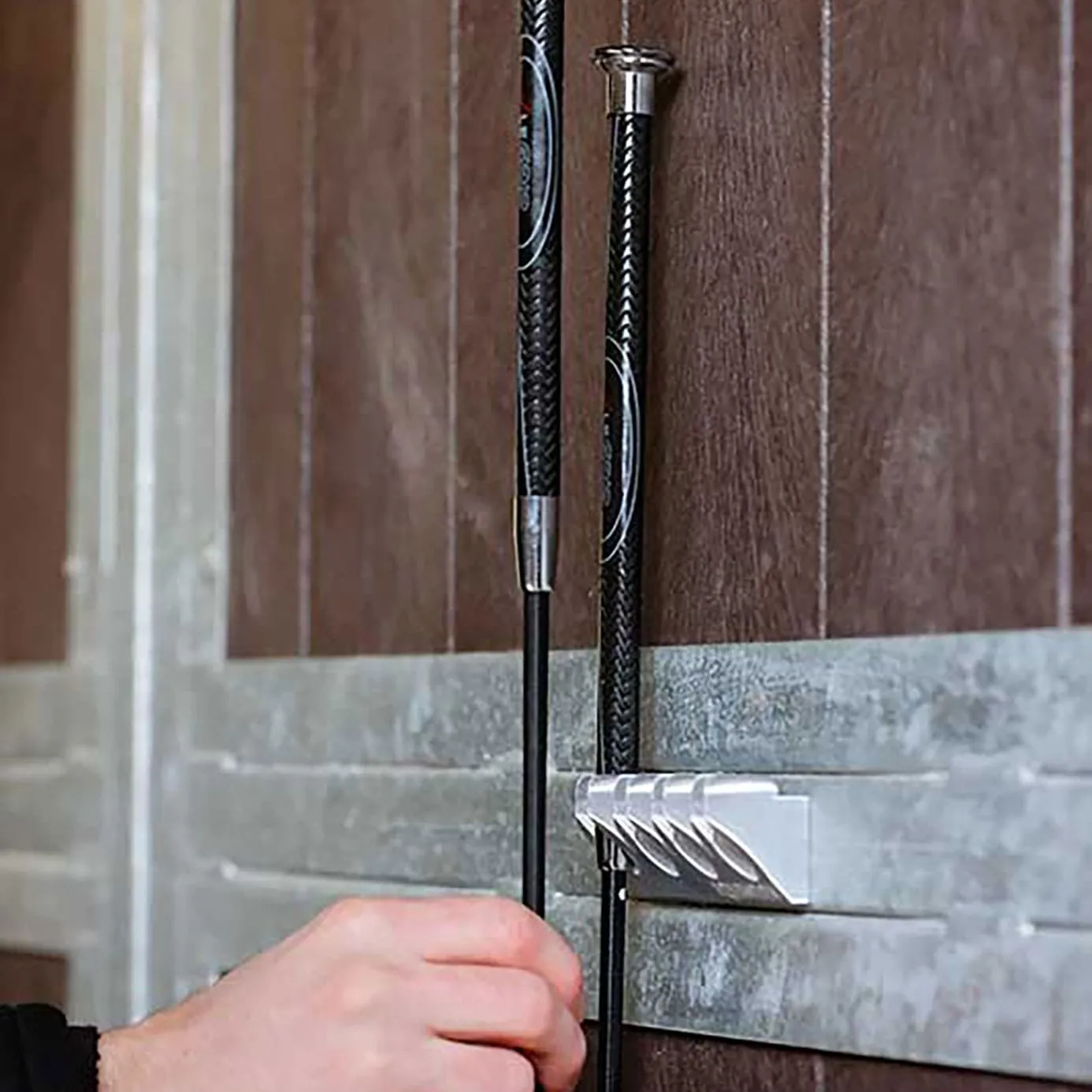 EquiHook Magnetic Whip Holder - Shiny Grey