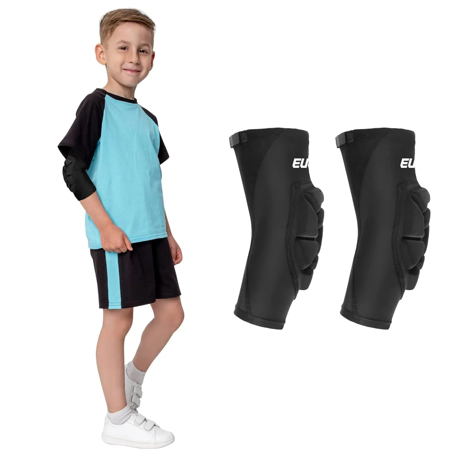 EULANT Kids Knee for Basketball Soccer, Breathable & Lightweight Compression Knee Pad Guards, Boys Girls Knee Sleeves Sports Gear for Baseball Football Volleyball Wrestling Cycling Dance L
