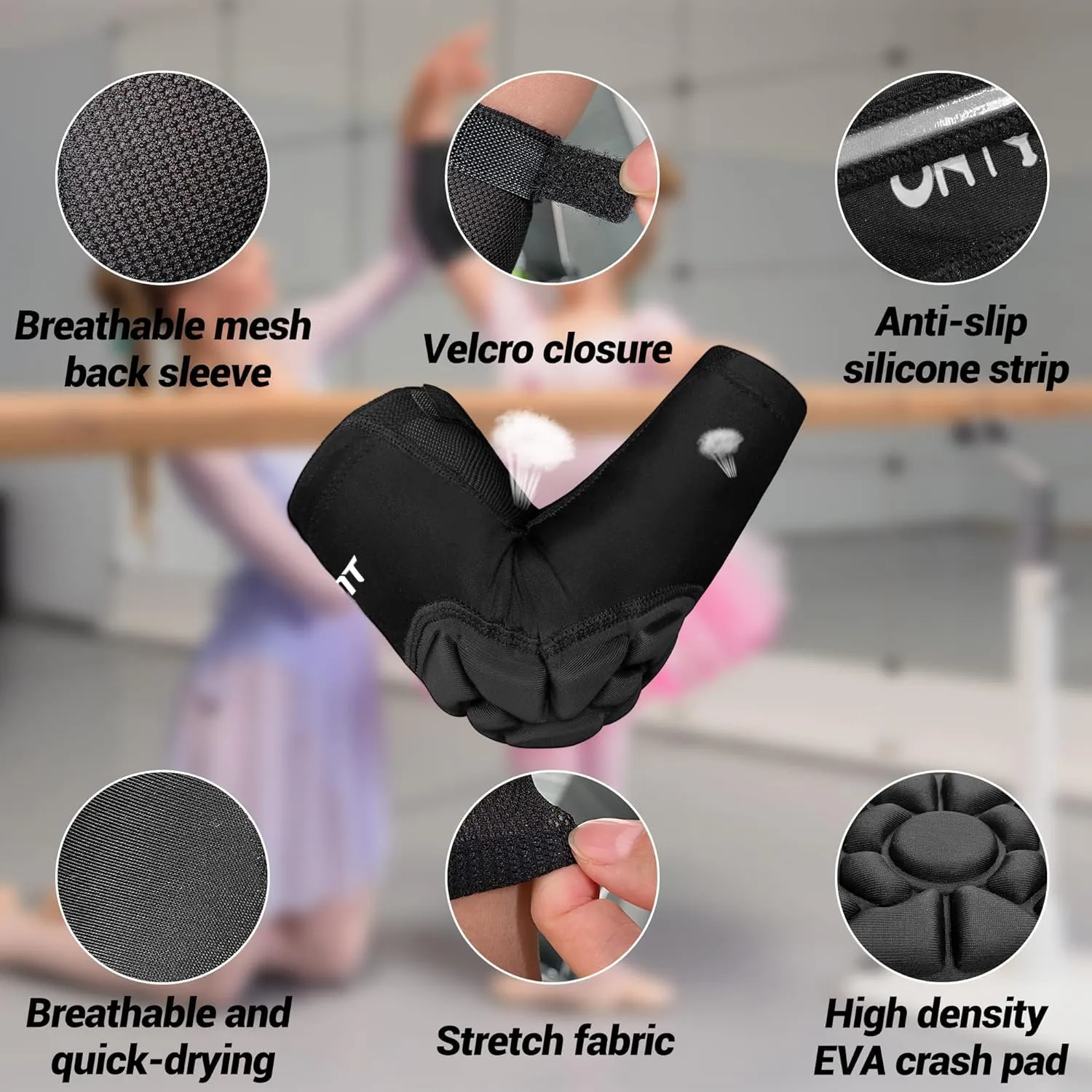 EULANT Kids Knee for Basketball Soccer, Breathable & Lightweight Compression Knee Pad Guards, Boys Girls Knee Sleeves Sports Gear for Baseball Football Volleyball Wrestling Cycling Dance L