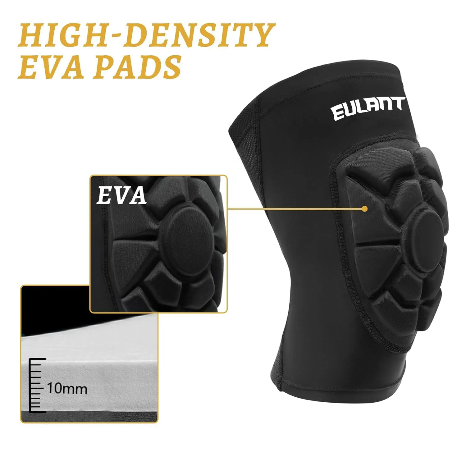 EULANT Kids Knee Pads for Basketball Soccer, Breathable & Lightweight Compression Knee Pad Guards, Boys Girls Knee Sleeves Sports Gear for Baseball Football Volleyball Wrestling Cycling Dance L