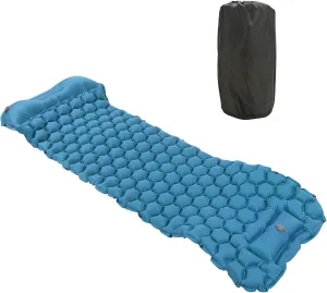 EVTSCAN Camping Sleeping Pad Mat Foot Press Inflatable Cushion Mattress for Tent Hiking Travel