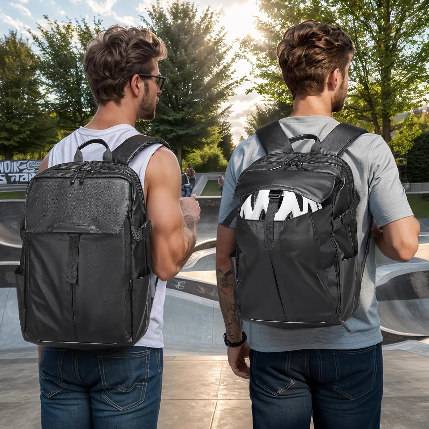 Expandable Laptop Backpack for Men & Women - Business, Travel & Gym Bag with Ball Compartment, Water-Resistant
