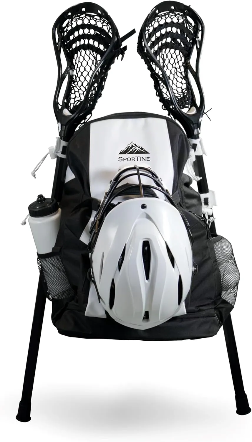 Extra Large Lacrosse Backpack, Shoe Compartment and Two Lax Stick Holders, Holds All Field Hockey or Lacrosse Equipment, Multifunctional Sports Backpack Waterproof Bag for Adults