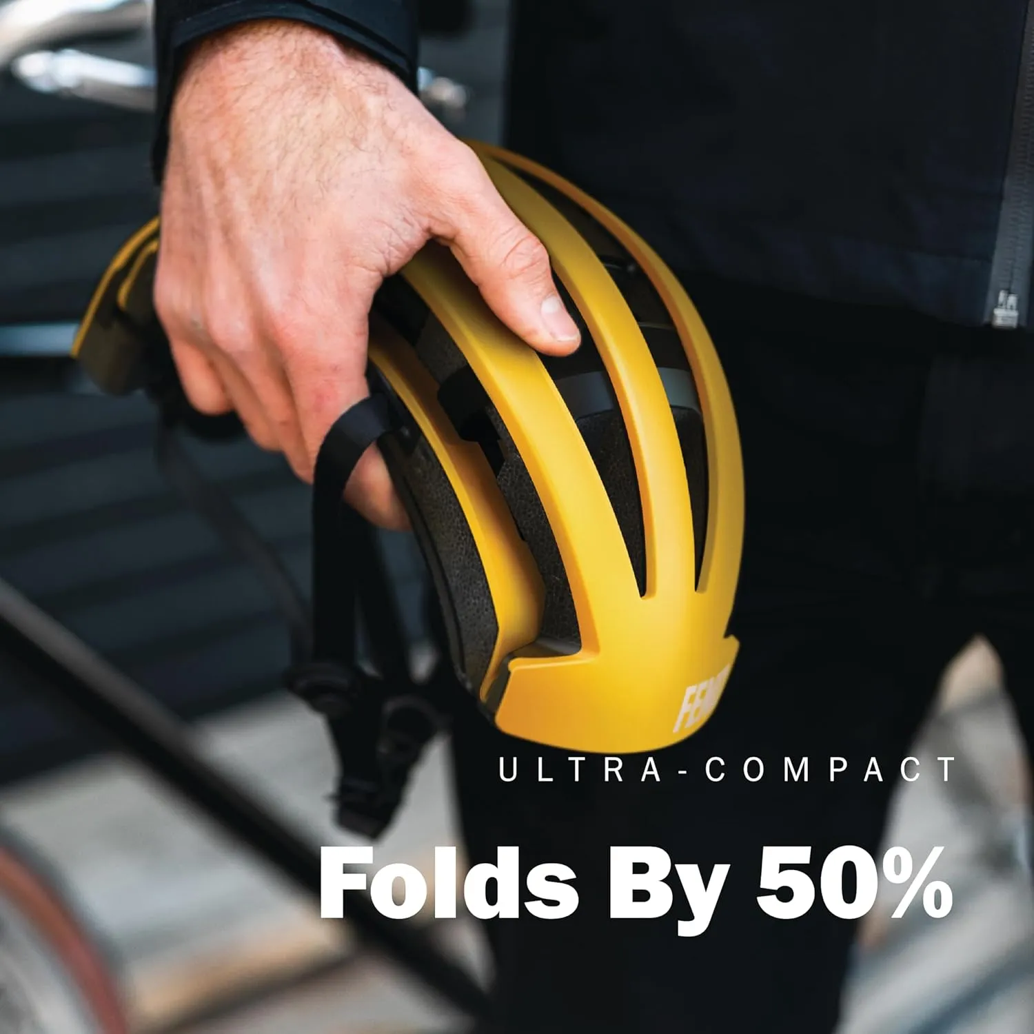 FEND One Folding Bike Helmet – 50% Collapsible, CPSC/EN1078 Certified, Award-Winning Design, for Adults, Commuters, E-Bikes, Scooters, Lightweight & Adjustable