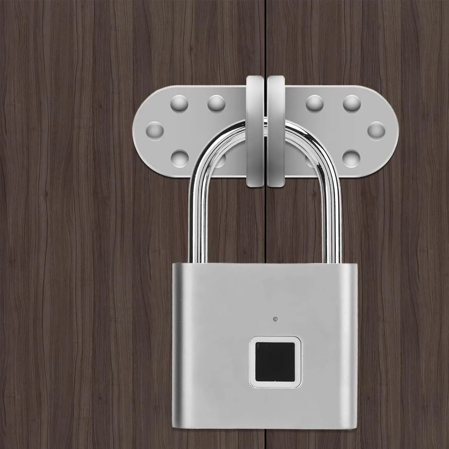 Fingerprint Padlock, Locker Lock, Keyless Biometric Padlock Fingerprint Lock Combination Gate Locks for Outdoor Storage Gym Lock USB Rechargeable - Silver
