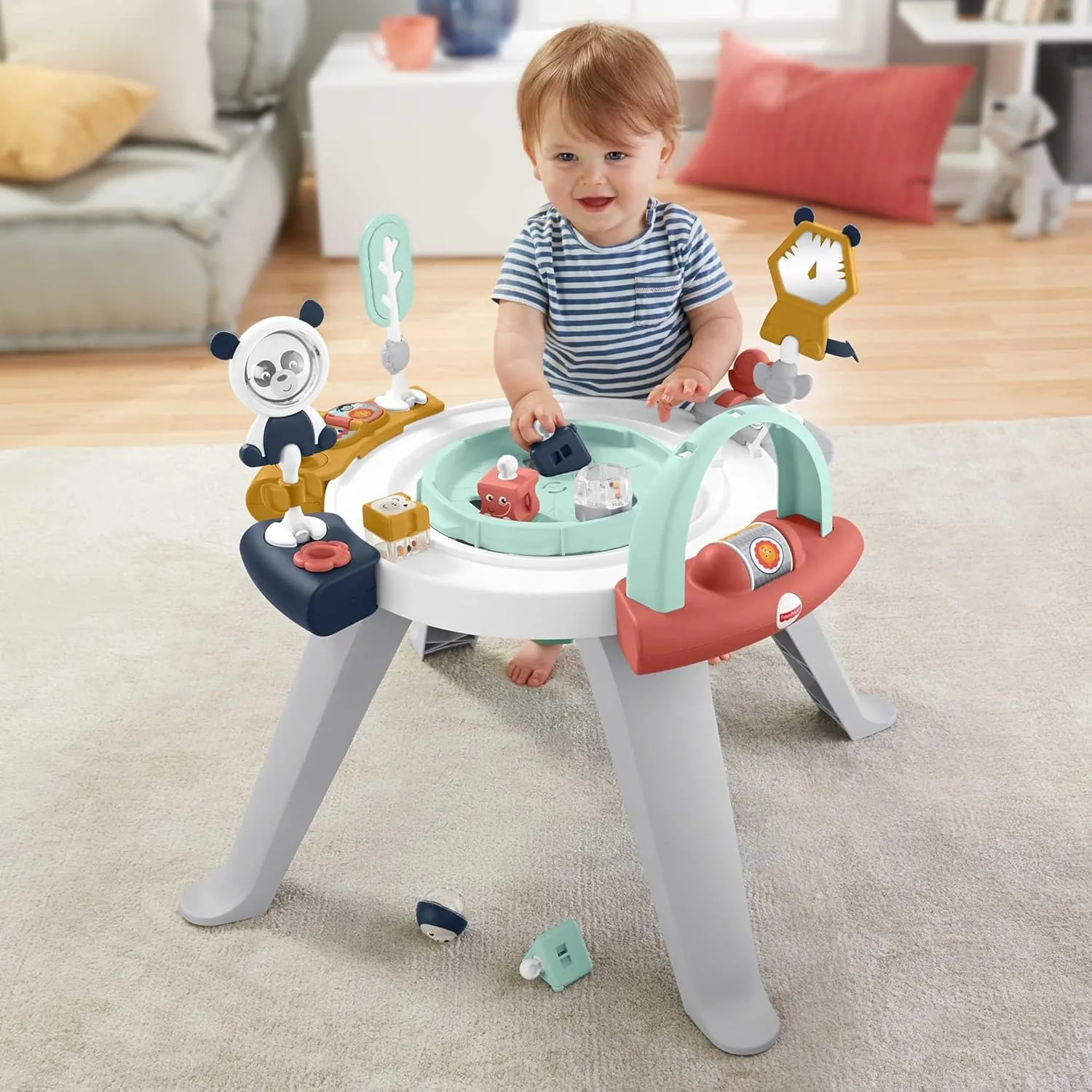 Fisher-Price Baby to Toddler Toy 3-in-1 Spin & Sort Activity Center and Play Table with 10  Activities, Happy Dots