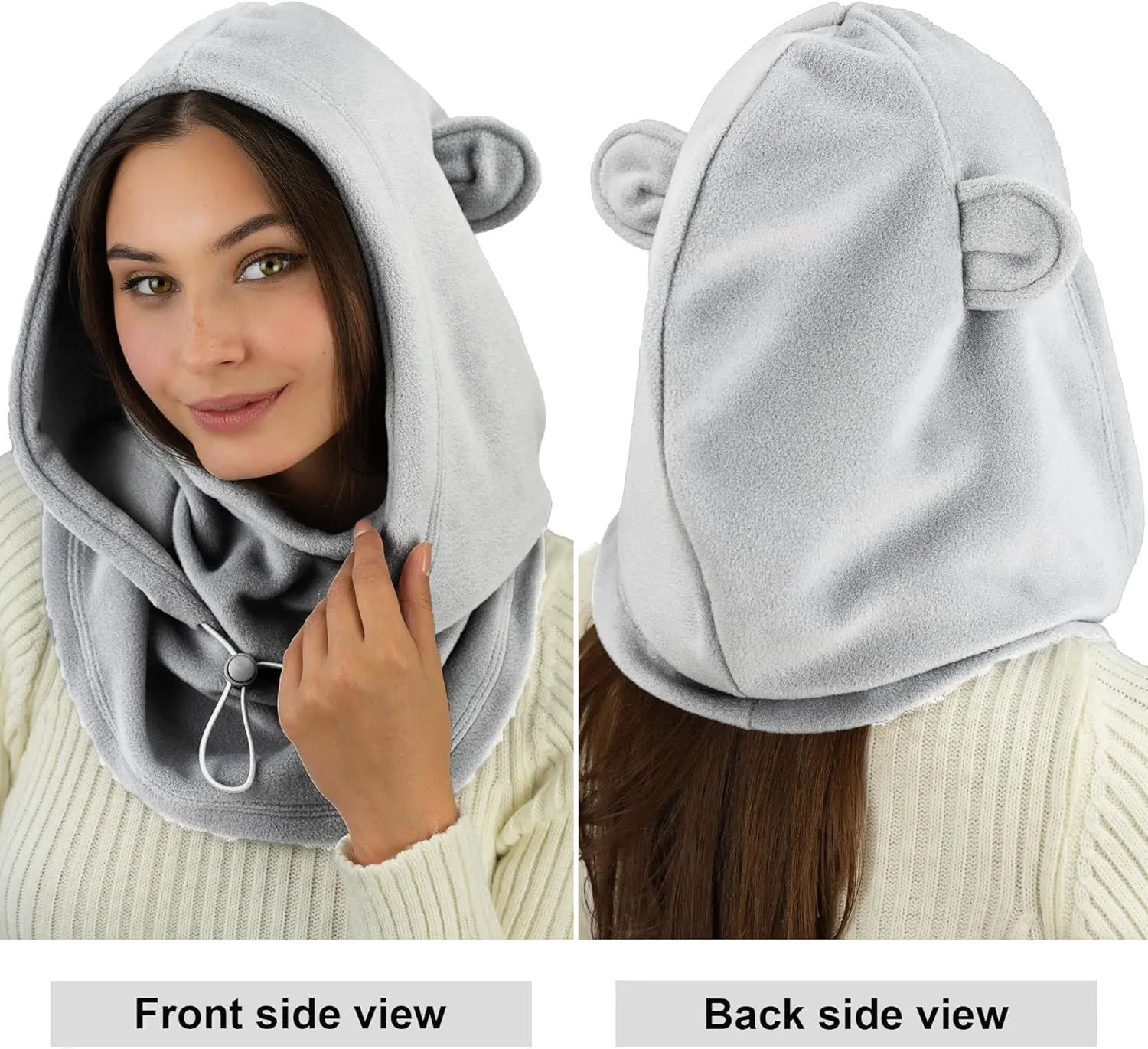 Fleece Balaclava Over Helmet - Warm Helmet Ninja Hood - Snowboard Hooded Hat Neck Gaiter Ski Mask