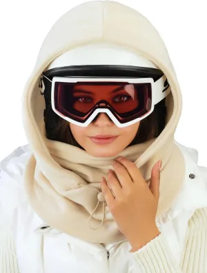 Fleece Balaclava Over Helmet - Warm Helmet Ninja Hood - Snowboard Hooded Hat Neck Gaiter Ski Mask