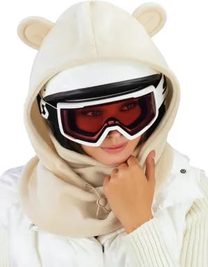 Fleece Balaclava Over Helmet - Warm Helmet Ninja Hood - Snowboard Hooded Hat Neck Gaiter Ski Mask