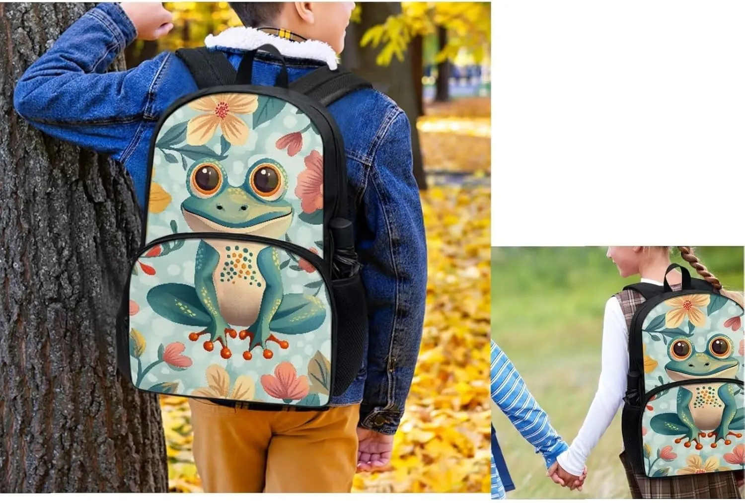 Floret Teen Backpacks for Girls Middle School Fashion Shoulder Bag for School Teens Leakproof Freezable Lunch Bag with Strap for School Students