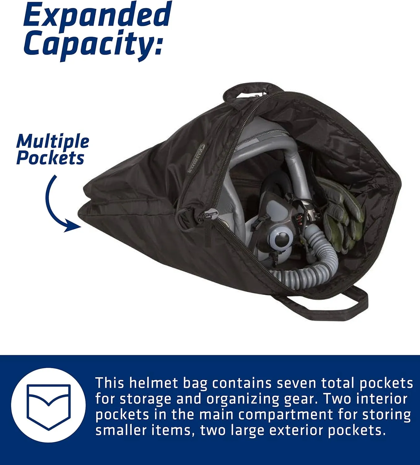 FLYBOYS - Jumbo Helmet Bag - Ultra-Durable - Maximum Protection - Shock Absorption - Water Resistant - 7 Storage Pockets