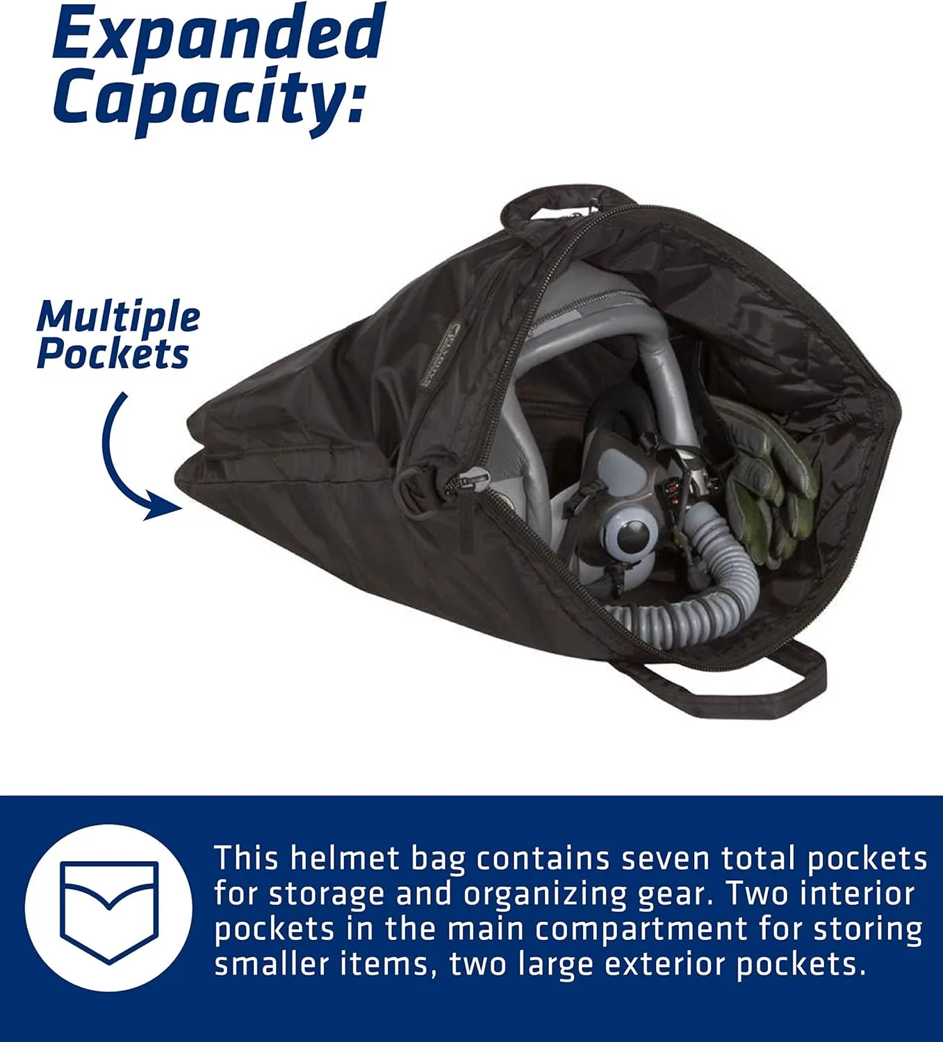 FLYBOYS - Jumbo Helmet Bag - Ultra-Durable - Maximum Protection - Shock Absorption - Water Resistant - 7 Storage Pockets