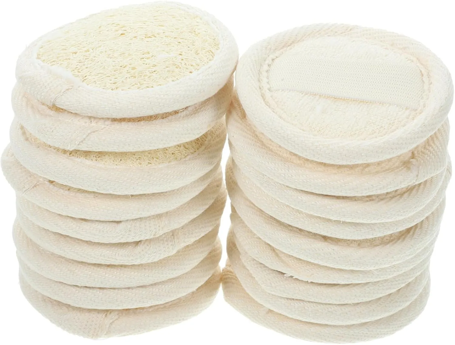 FRCOLOR 18pcs Loofah Makeup Remover Pads for Gentle Facial Cleansing Exfoliating Sponges for Shower Scrubbing for Skin Massage