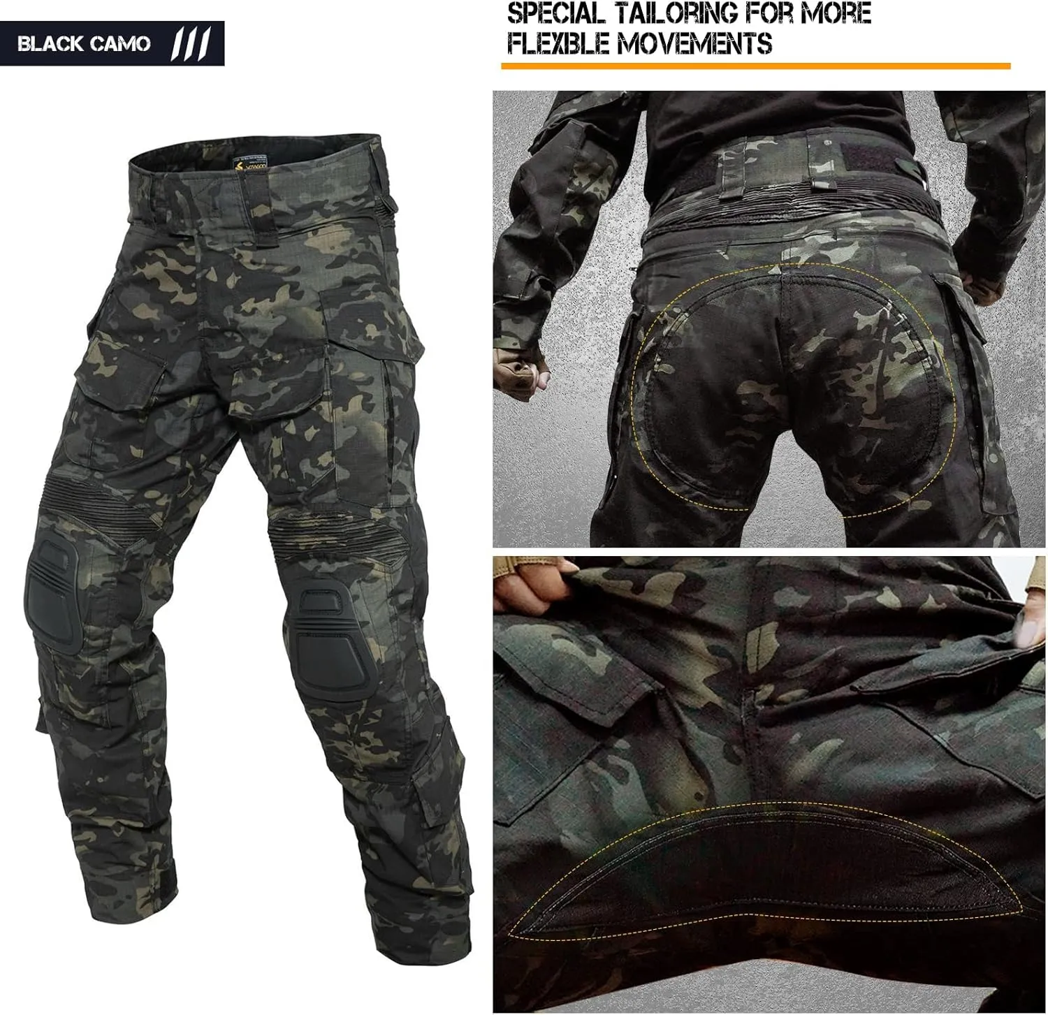 G3 Combat Pants Tactical Trousers Military Apparel Camouflage Clothing Paintball Gear with Knee Pads for Men
