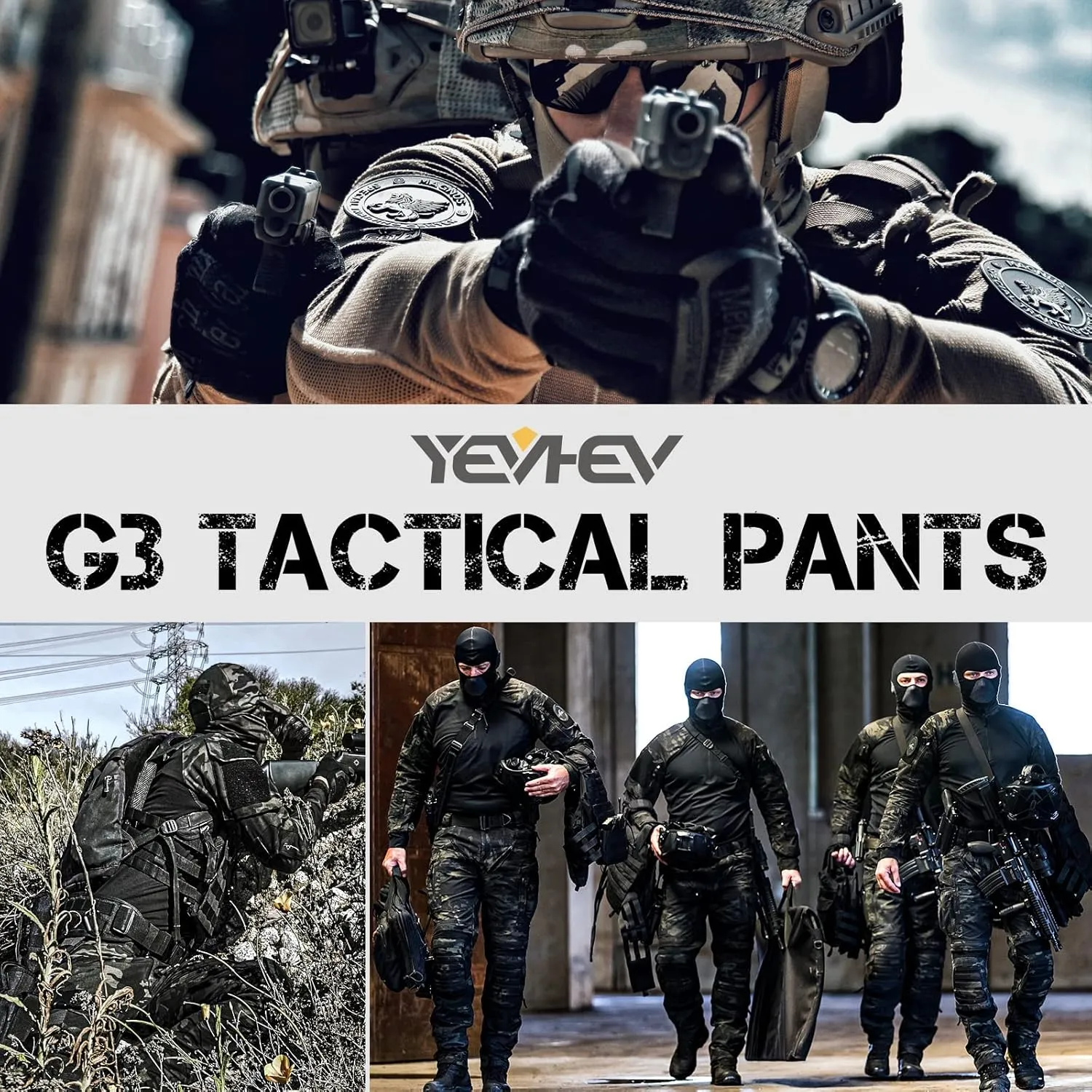 G3 Combat Pants Tactical Trousers Military Apparel Camouflage Clothing Paintball Gear with Knee Pads for Men