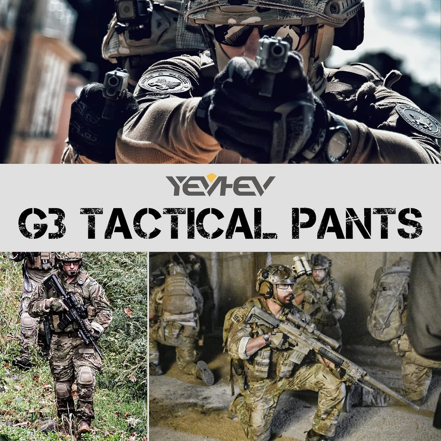G3 Combat Pants Tactical Trousers Military Apparel Camouflage Clothing Paintball Gear with Knee Pads for Men