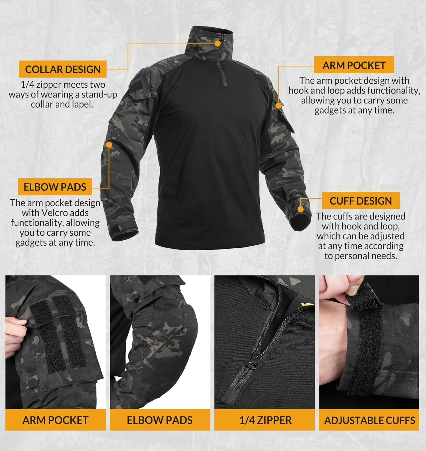G3 Combat Uniform Set for Men Tactical Camouflage Clothing Hunting Paintball Suit with Knee & Elbow Pads