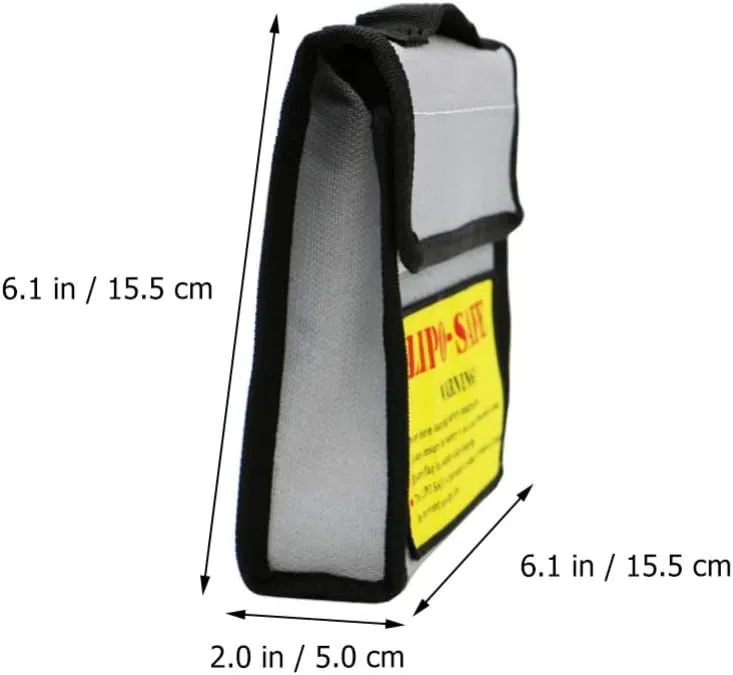 Garneck 1pc Fireproof Battery Safe Bag Explosion Proof Storage Case for Electronics Battery Protective Pouch Safe Bag for Home Office Store