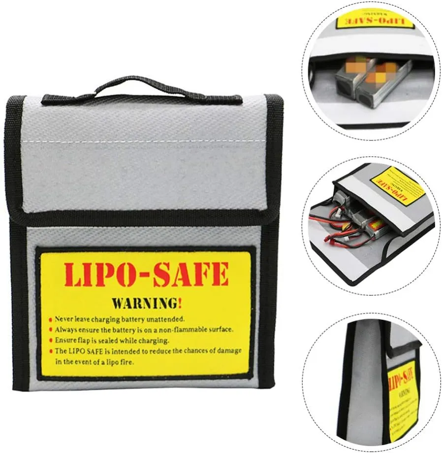 Garneck 1pc Fireproof Battery Safe Bag Explosion Proof Storage Case for Electronics Battery Protective Pouch Safe Bag for Home Office Store