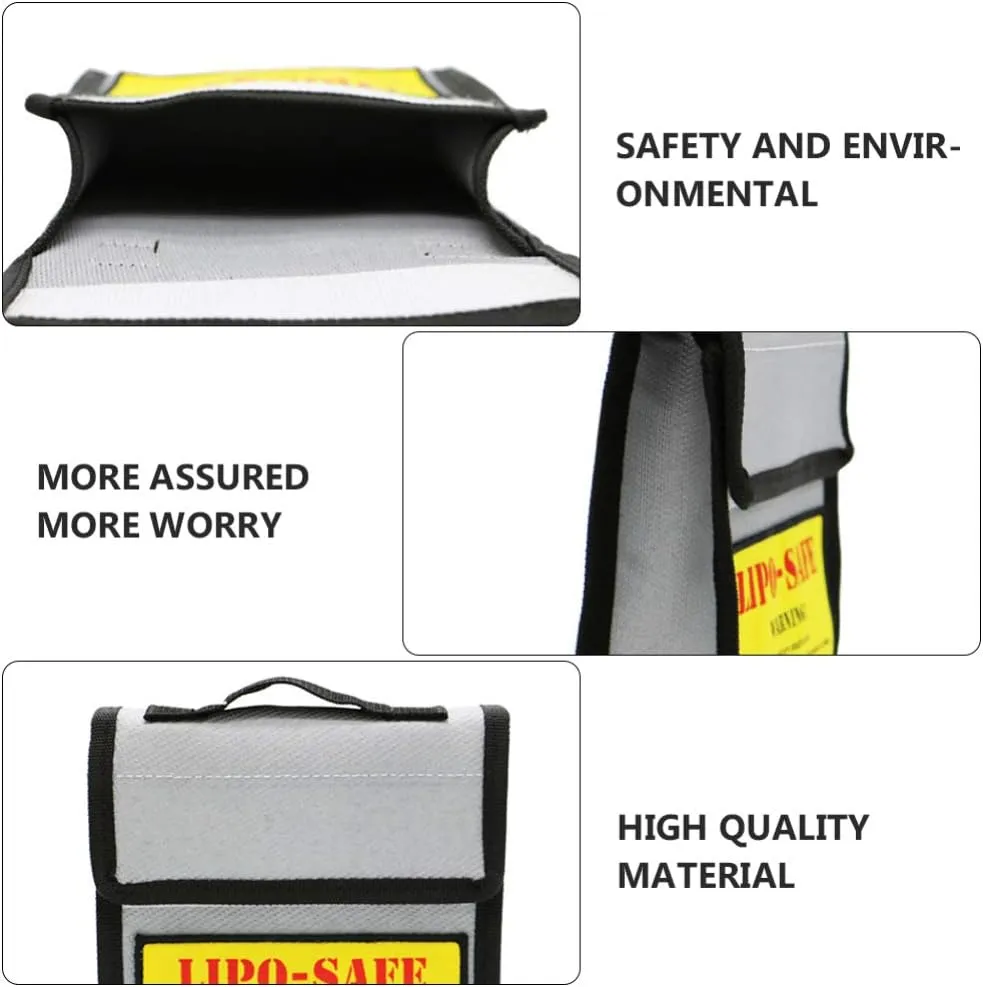 Garneck 1pc Fireproof Battery Safe Bag Explosion Proof Storage Case for Electronics Battery Protective Pouch Safe Bag for Home Office Store