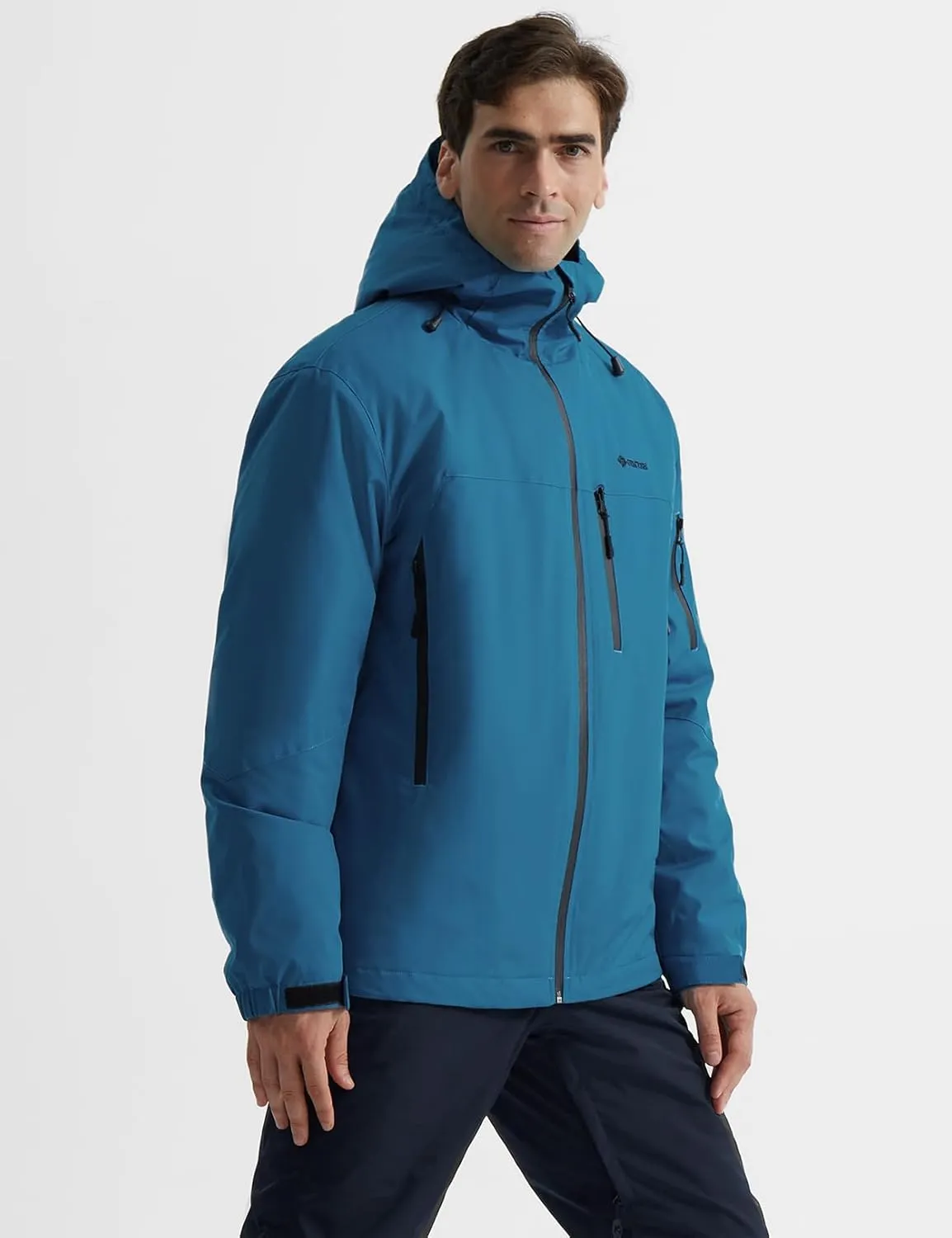GEMYSE Men's Ski Jacket Warm Winter Snow Coat Waterproof Mountain Windbreaker Jacket for Snowboarding Hiking