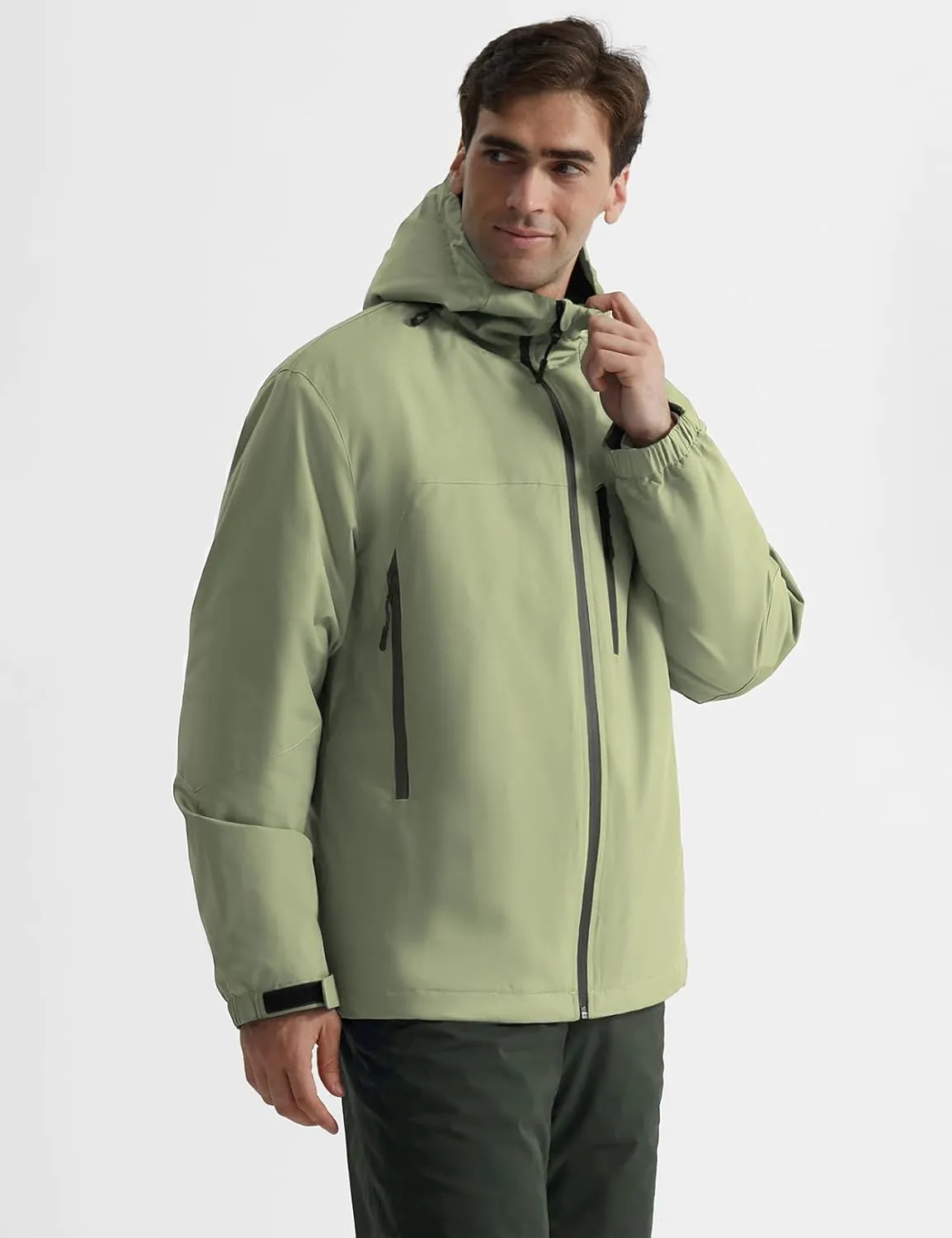 GEMYSE Men's Ski Jacket Warm Winter Snow Coat Waterproof Mountain Windbreaker Jacket for Snowboarding Hiking