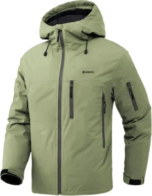 GEMYSE Men's Ski Jacket Warm Winter Snow Coat Waterproof Mountain Windbreaker Jacket for Snowboarding Hiking