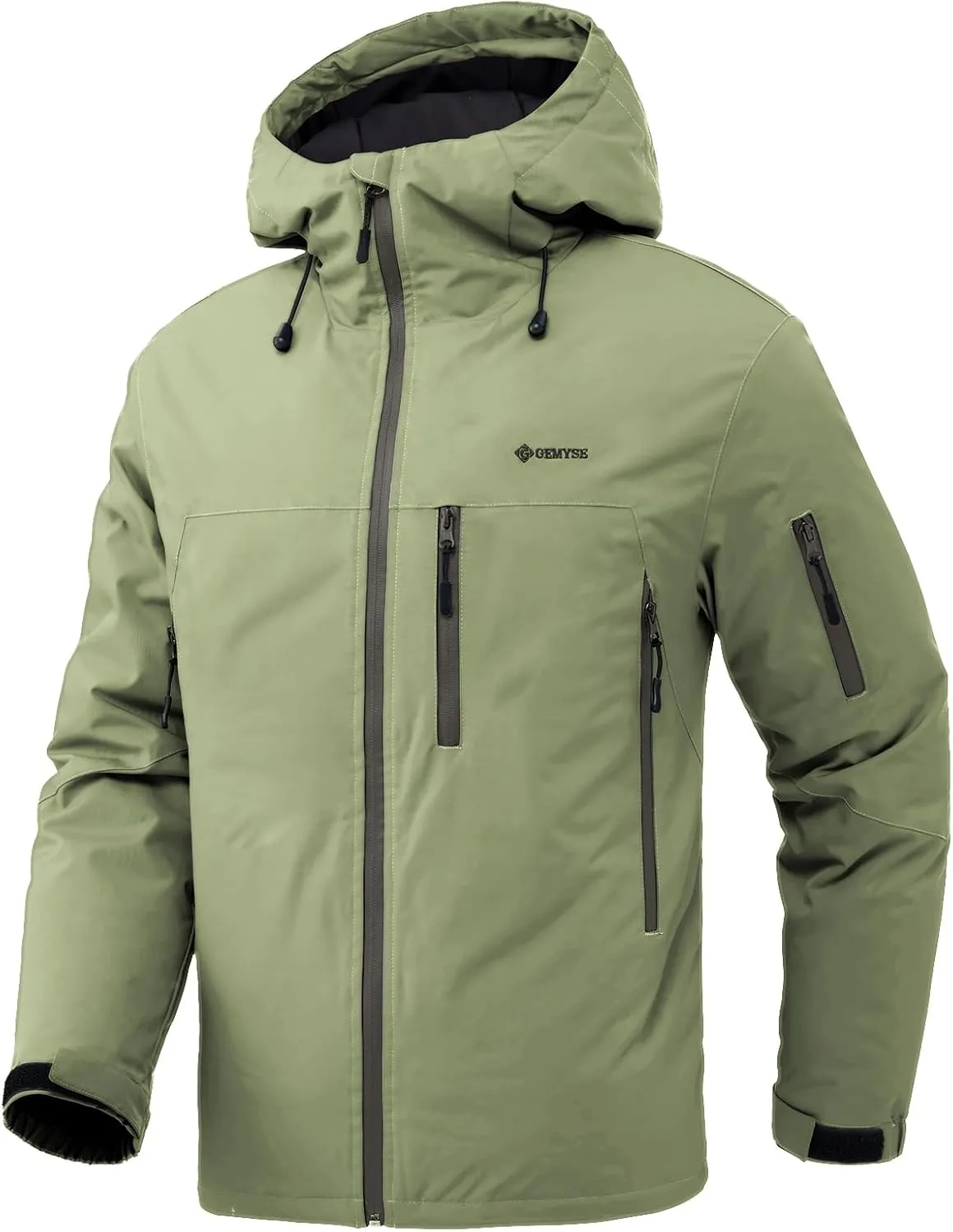 GEMYSE Men's Ski Jacket Warm Winter Snow Coat Waterproof Mountain Windbreaker Jacket for Snowboarding Hiking