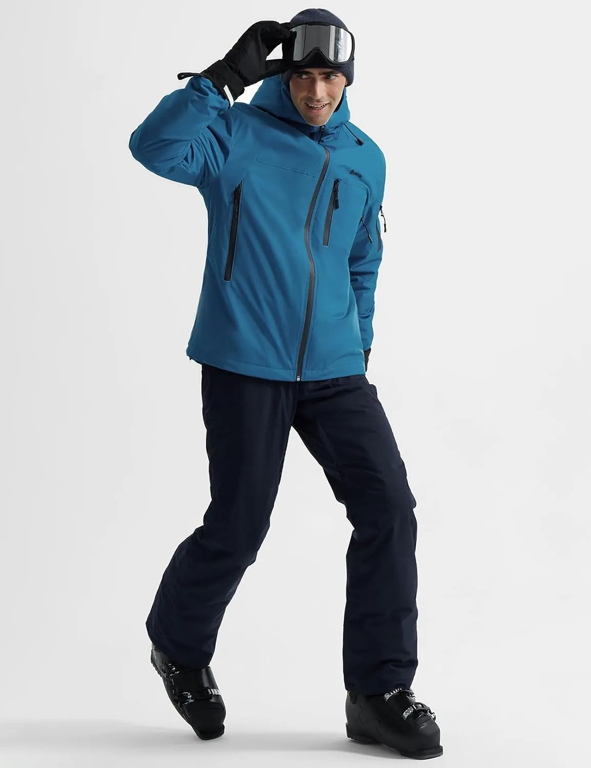 GEMYSE Men's Ski Jacket Warm Winter Snow Coat Waterproof Mountain Windbreaker Jacket for Snowboarding Hiking