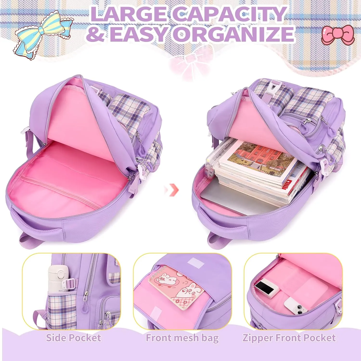 Girls Backpack Cute School Backpacks for Teen Girls Kindergarten Elementary Primary Preschool Middle Kids Book Bags (Blue)