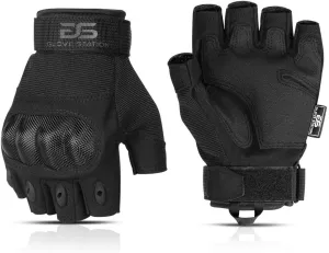 Glove Station- Fingerless Knuckle Tactical Gloves for Men - Motorcycle Gloves for Tactical Shooting, Airsoft, Hunting, Police Work and Hiking