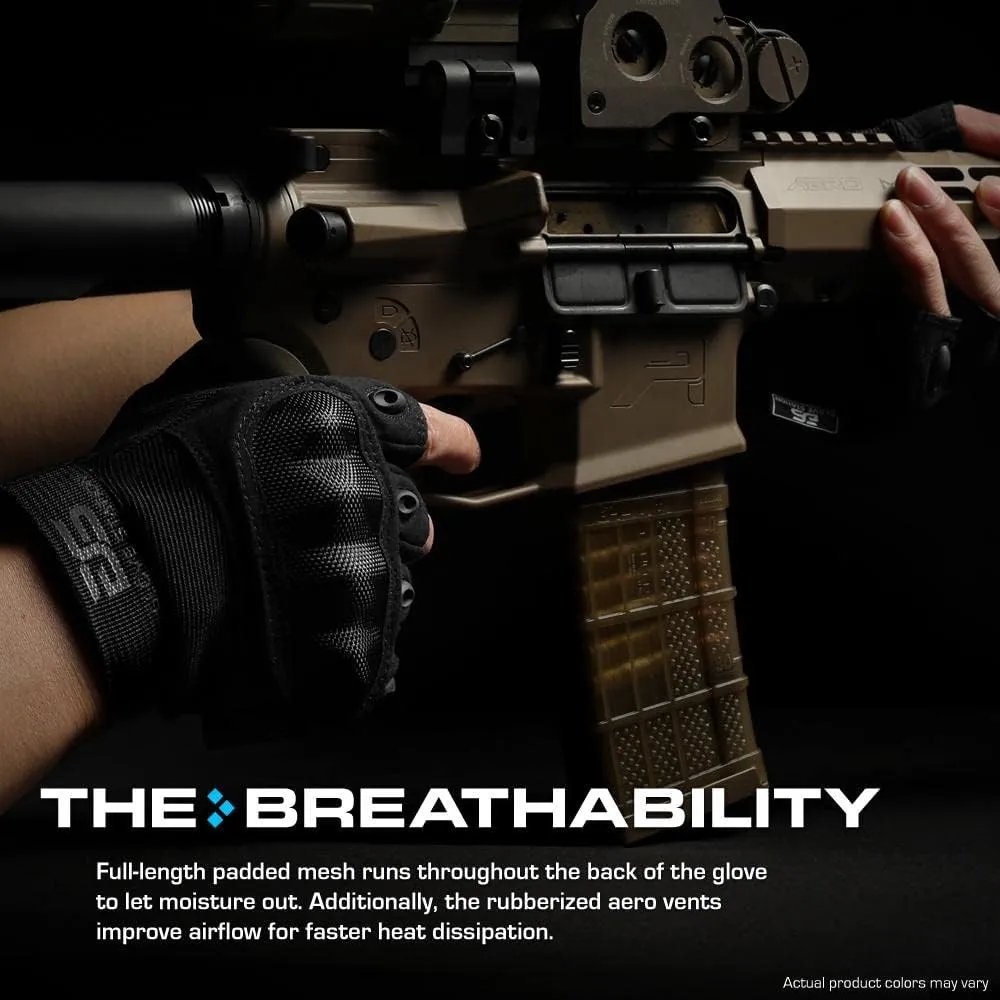 Glove Station- Fingerless Knuckle Tactical Gloves for Men - Motorcycle Gloves for Tactical Shooting, Airsoft, Hunting, Police Work and Hiking