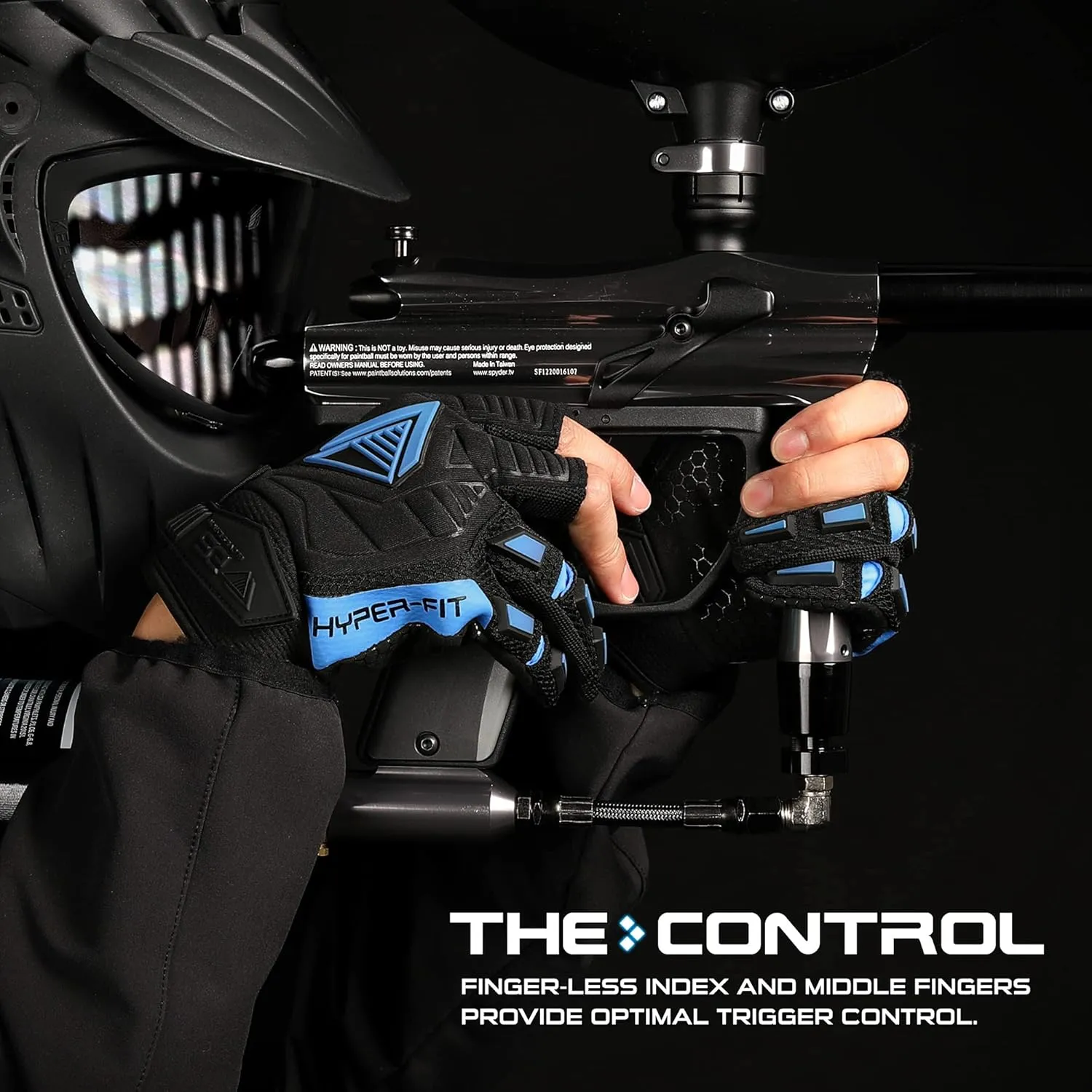 Glove Station Hyper-Fit Tactical Shooting & Work Gloves - Blue, Medium - 2 Fingerless Design Paintball & Airsoft Gear for Men with Outstanding Grip for Combat, Hunting, Shooting, & Work