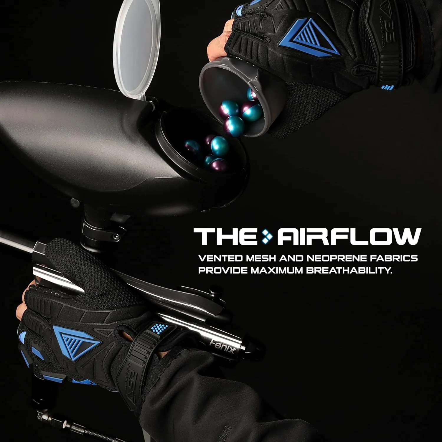 Glove Station Hyper-Fit Tactical Shooting & Work Gloves - Blue, Medium - 2 Fingerless Design Paintball & Airsoft Gear for Men with Outstanding Grip for Combat, Hunting, Shooting, & Work