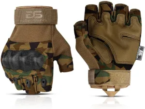 Glove Station The Combat - Fingerless Knuckle Tactical Gloves for Men - Motorcycle Gloves for Tactical Shooting, Airsoft, Hunting, Police Work and Hiking