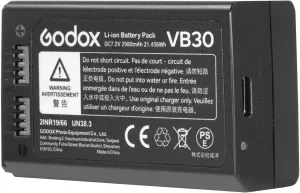 GODOX V1 Pro Battery VB30 Lithium Battery Pack Suitable V1Pro V1 V100 Series Flash, V860III Flash, AD100Pro, DC7.2V 2980mAh Replacement Battery, Support Type-C Charge