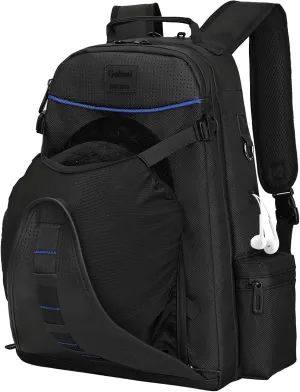 Goloni Professional Equestrian Backpack with Helmet Holder,Waterproof Horse Riding Boot Bag, One Bag with Multiple Compartments Carry All Accessories