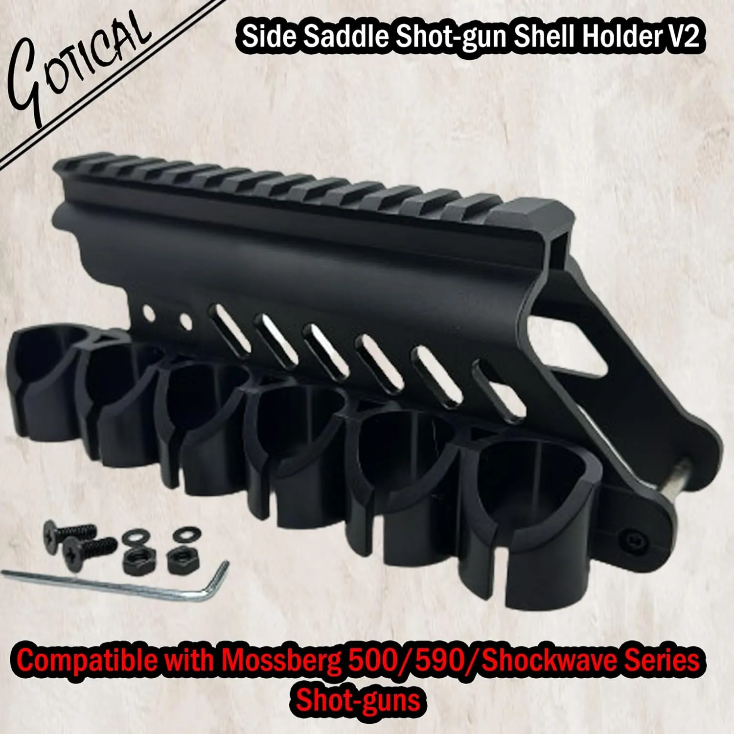 GOTICAL Saddle Scope Mount for 12GA 870 with Reflex Sight Red Green Reticles with Weaver Picatinny Rail Mount