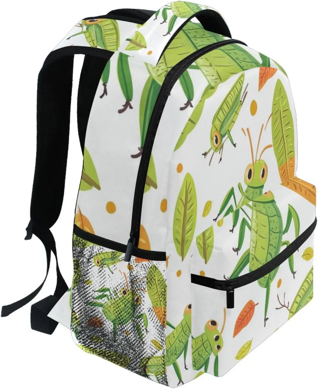 Green Grasshoppers Leaves Boys Girls Kids School Backpacks Bookbag, School Bag Travel Backpack Daypack