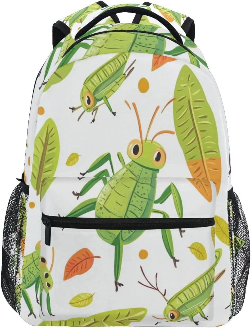 Green Grasshoppers Leaves Boys Girls Kids School Backpacks Bookbag, School Bag Travel Backpack Daypack