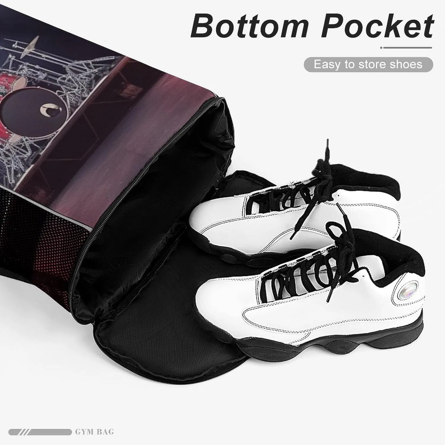 Gym Bag for Women Men Rock Concert StageTravel Duffel Bag Large Capacity Sports Drawstring Backpack