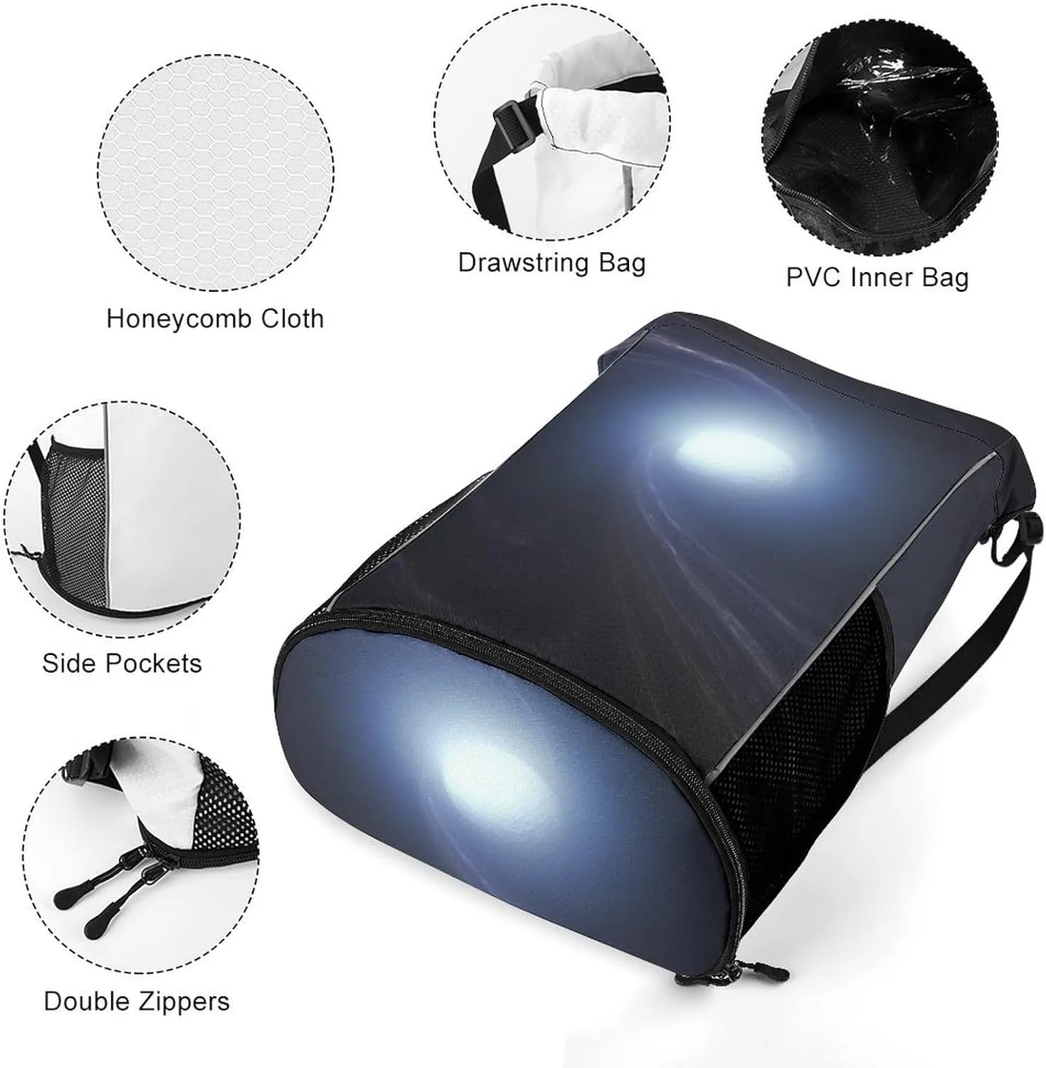 Gym Bag for Women Men SpaceVortex1Travel Duffel Bag Large Capacity Sports Drawstring Backpack, 45.5x41.5x36cm, Style-2, JJ0529240