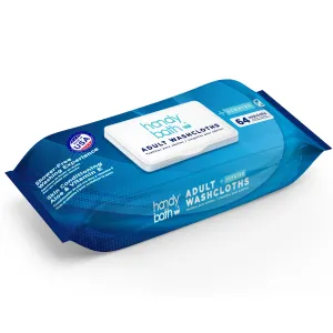 HandyBath Adult Washcloths Scented 64 ct Wipes Flow Pack