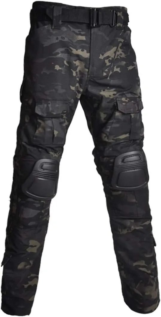 HARGLESMAN Men's Tactical Military Cargo Pants Amry Uniforms Combat Trousers with Knee Pads