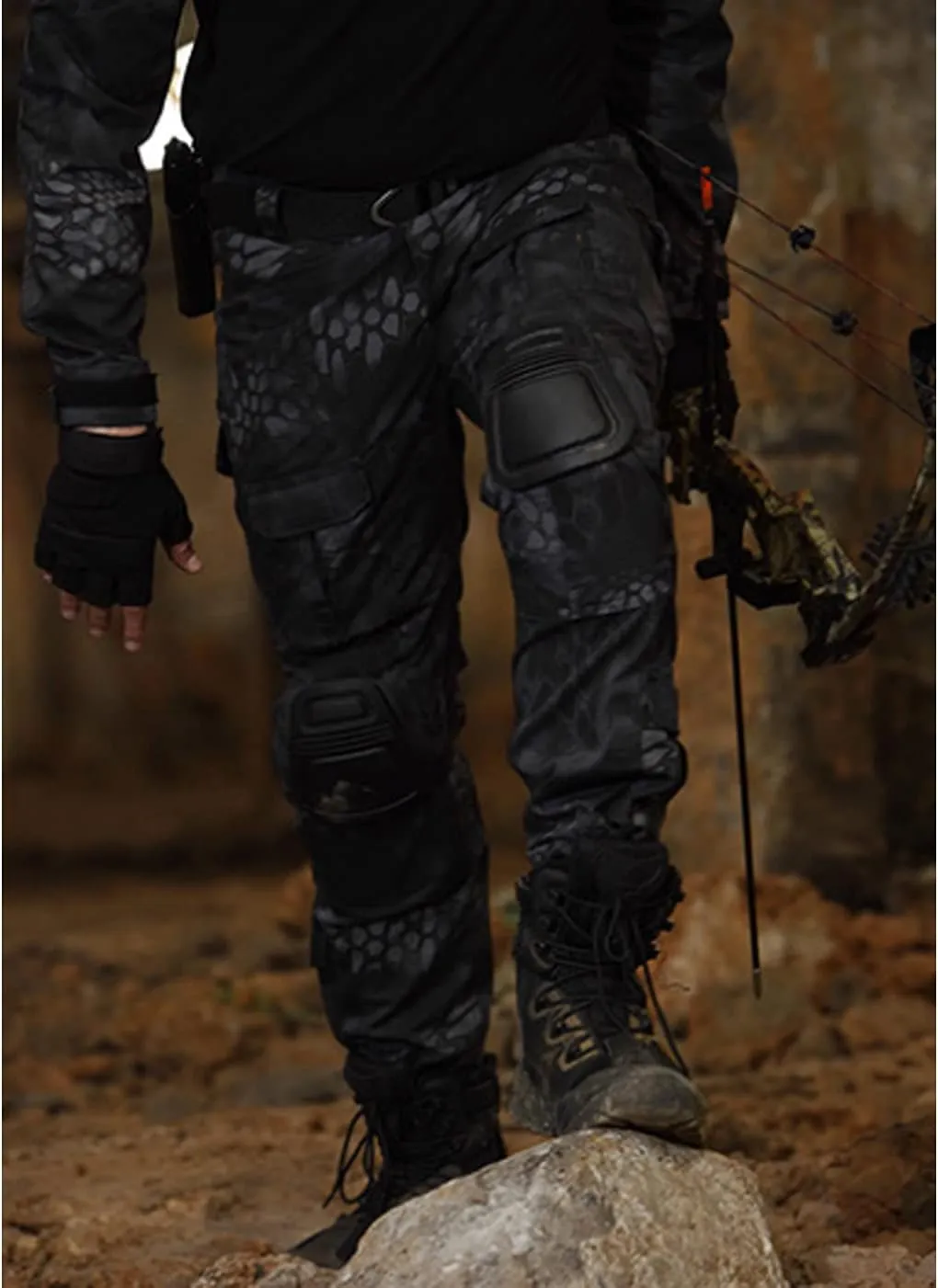 HARGLESMAN Men's Tactical Military Cargo Pants Amry Uniforms Combat Trousers with Knee Pads