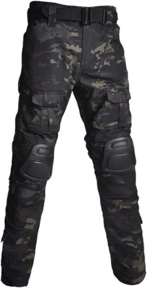 HARGLESMAN Men's Tactical Military Cargo Pants Amry Uniforms Combat Trousers with Knee Pads