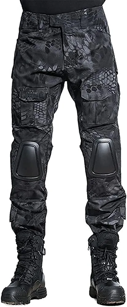 HARGLESMAN Men's Tactical Military Cargo Pants Amry Uniforms Combat Trousers with Knee Pads