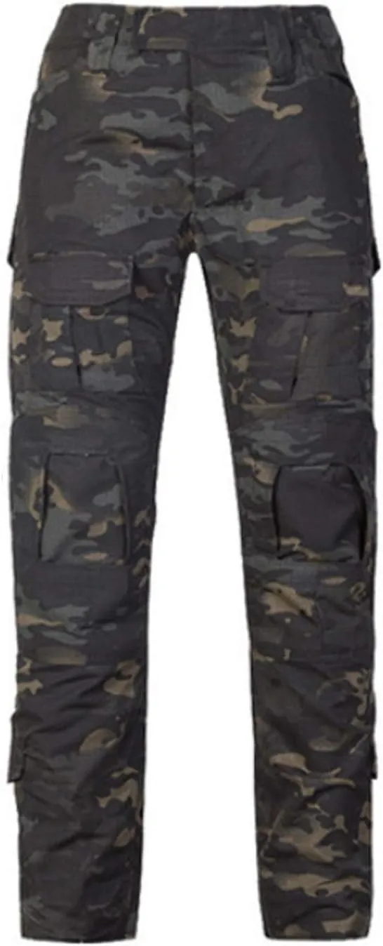 HARGLESMAN Men's Tactical Military Cargo Pants Amry Uniforms Combat Trousers with Knee Pads