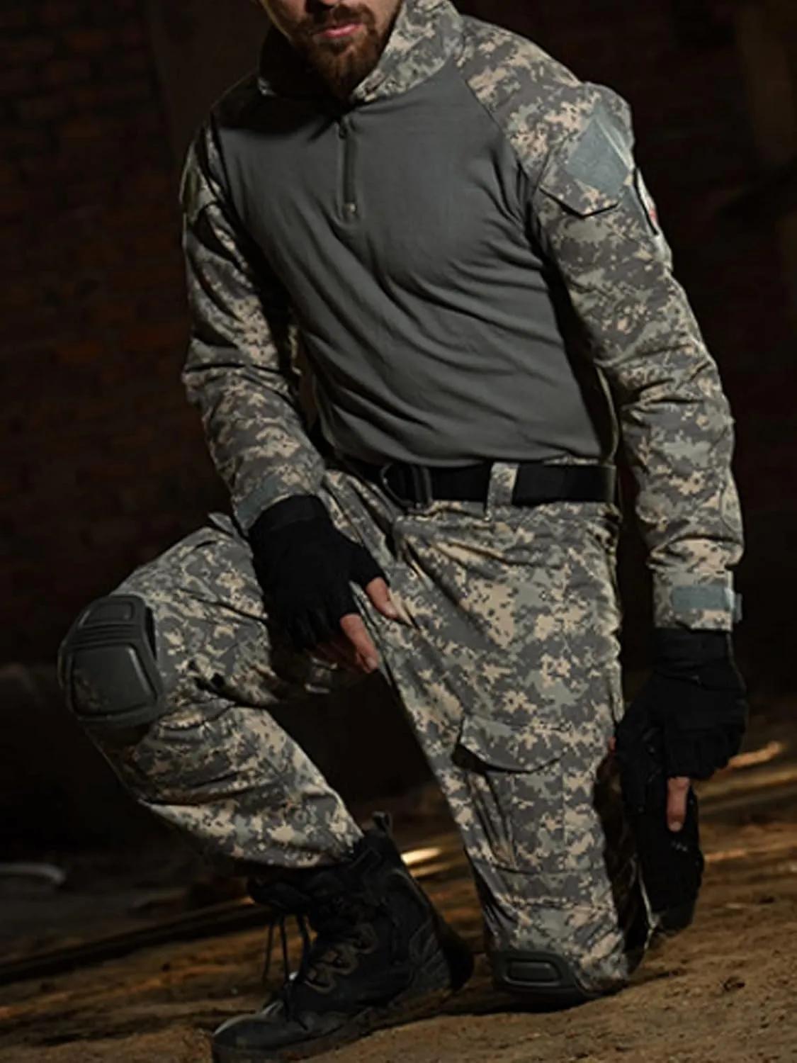 HARGLESMAN Men's Tactical Military Cargo Pants Amry Uniforms Combat Trousers with Knee Pads