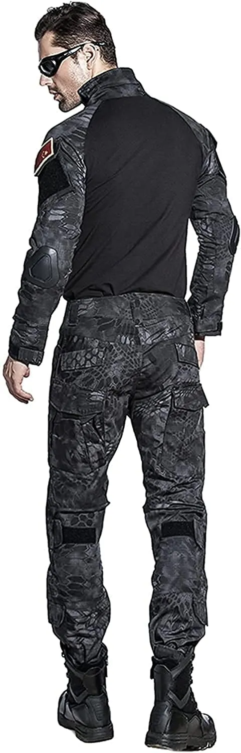 HARGLESMAN Men's Tactical Military Cargo Pants Amry Uniforms Combat Trousers with Knee Pads